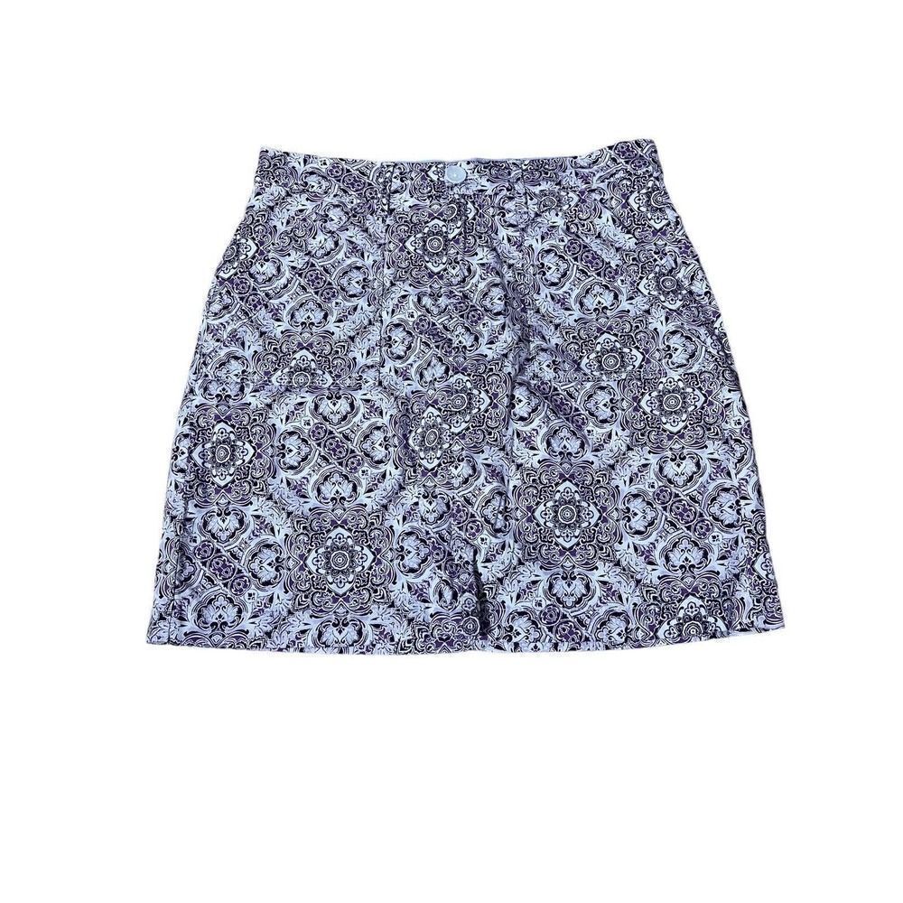 Croft & Barrow Effortless Stretch Skort Sz 6 Purple Floral - Picture 1 of 12